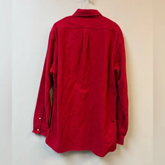 Ralph Lauren Solid Red Flannel Button Down Long Sleeve Shirt XL - Picture 2 of 4